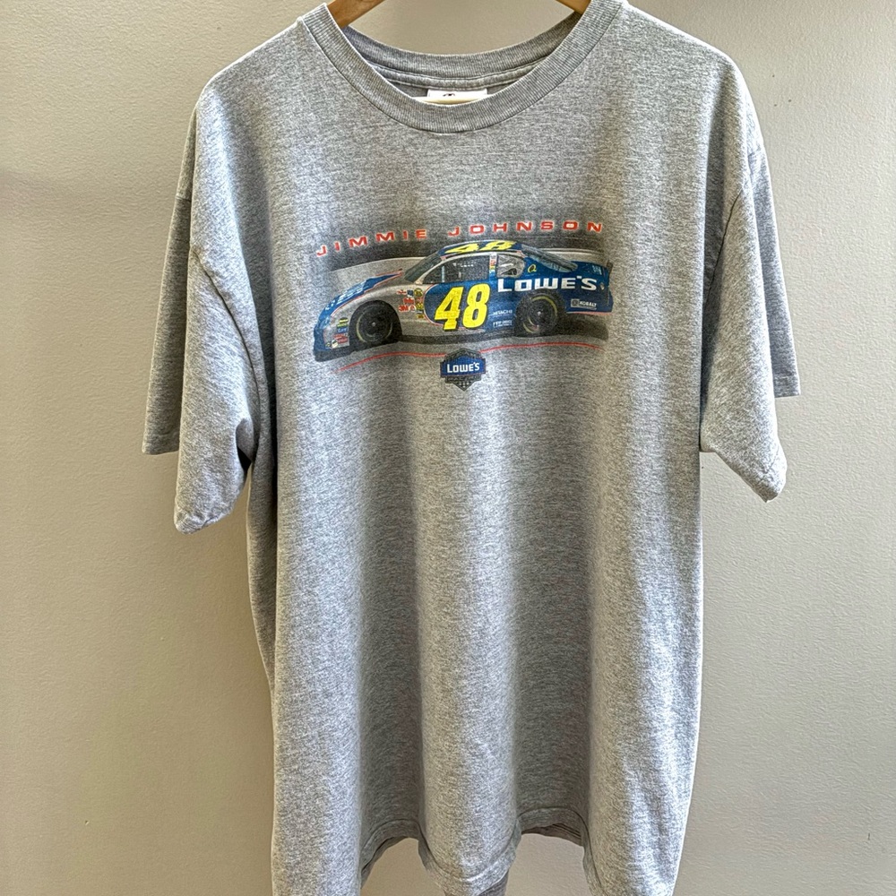 Jimmie Johnson VTG 2000s grey Lowes NASCAR T-shirt Faded Tag XL Winner’s Circle